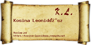 Kosina Leonidász névjegykártya